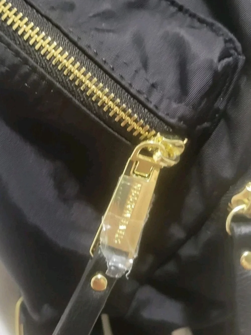 Steve Madden Black Backpack with Gold Hardware
